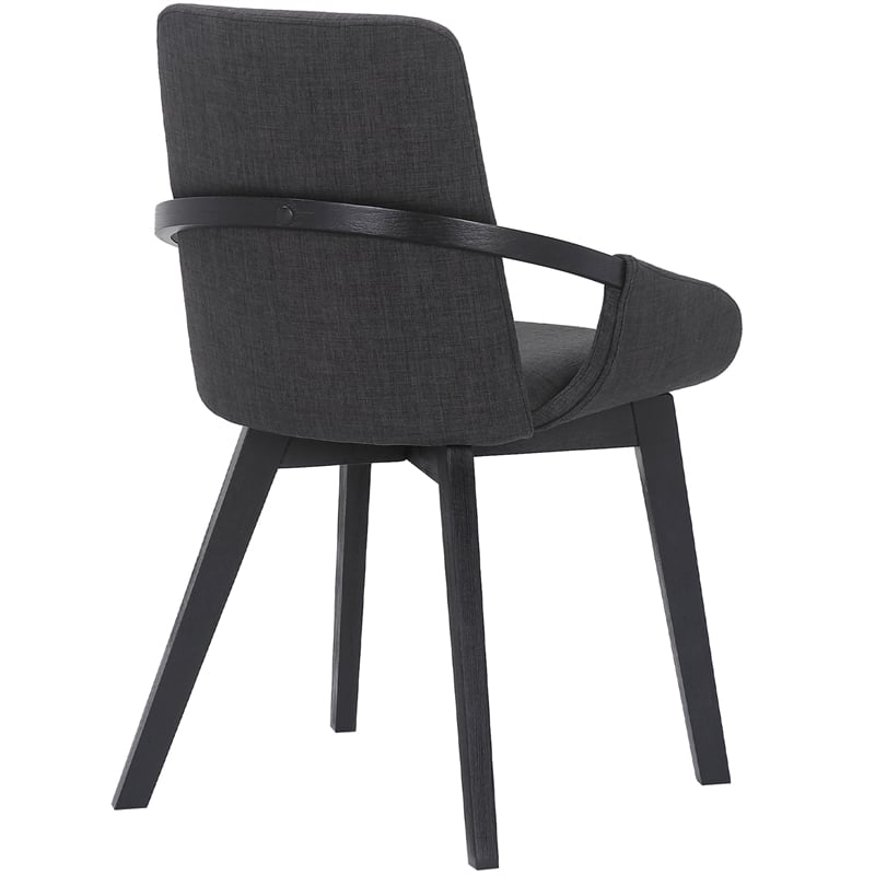 Armen Living Greisen Modern Fabric Dining Room Chair in Charcoal/Black