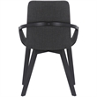 Armen Living Greisen Modern Fabric Dining Room Chair in Charcoal/Black