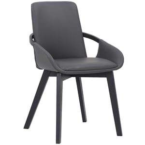 Armen Living Greisen Modern Fabric Dining Room Chair in Gray/Black