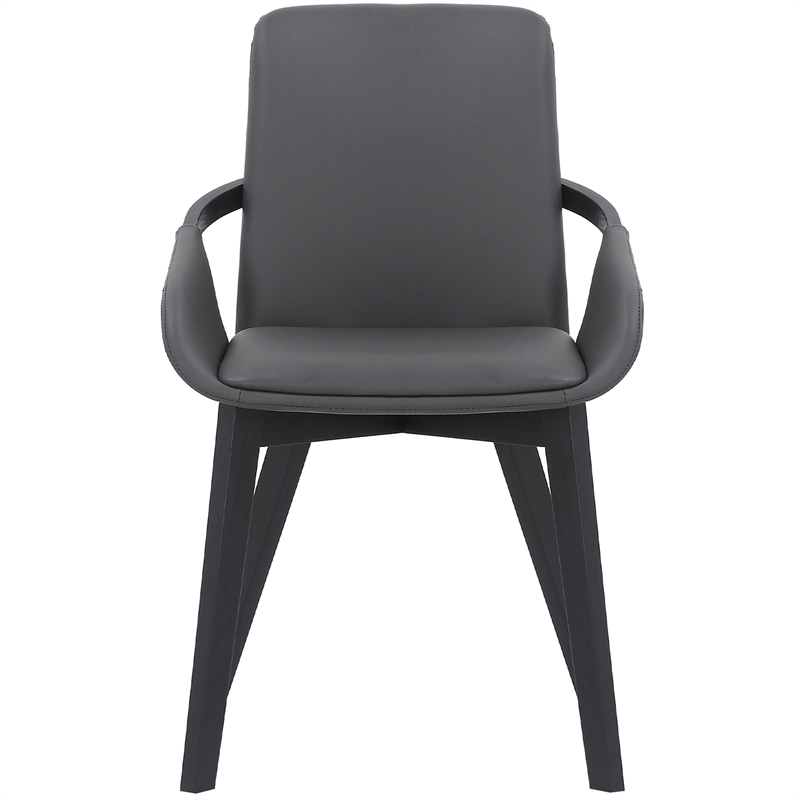 Armen Living Greisen Modern Fabric Dining Room Chair in Gray/Black