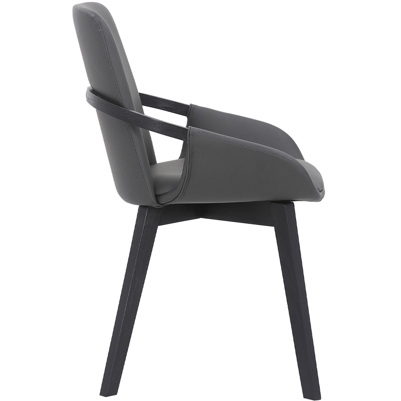 Armen Living Greisen Modern Fabric Dining Room Chair in Gray/Black
