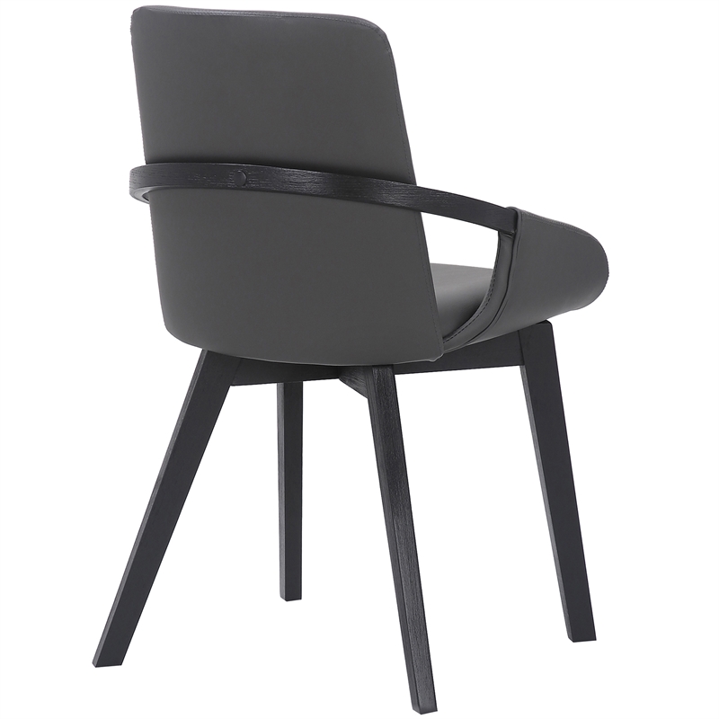 Armen Living Greisen Modern Fabric Dining Room Chair in Gray/Black