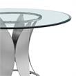 Armen Living Petal Round Stainless Steel/Glass Dining Table in Chrome/Clear