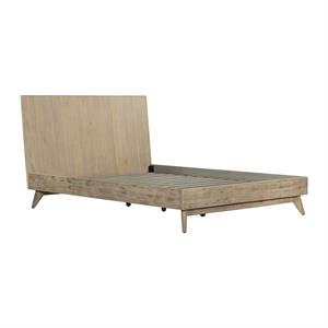 Armen Living Baly 79&quot Mid-Century Wood Platform King Bed in Gray Sandblast