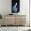 Armen Living Baly 6-Drawer Modern Wood Dresser in Sandblast Gray