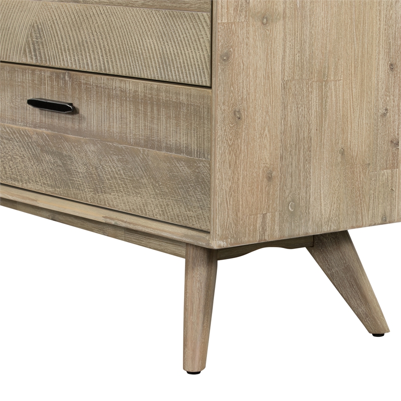 Armen Living Baly 6-Drawer Modern Wood Dresser in Sandblast Gray