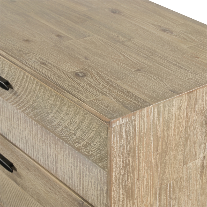 Armen Living Baly 6-Drawer Modern Wood Dresser in Sandblast Gray