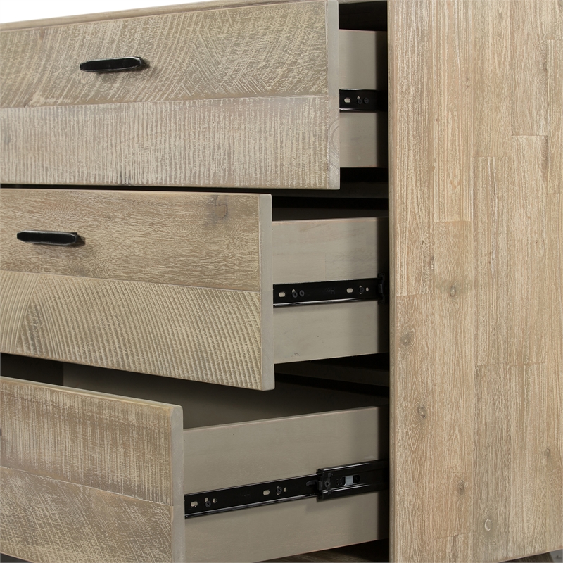 Armen Living Baly 6-Drawer Modern Wood Dresser in Sandblast Gray