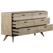 Armen Living Baly 6-Drawer Modern Wood Dresser in Sandblast Gray