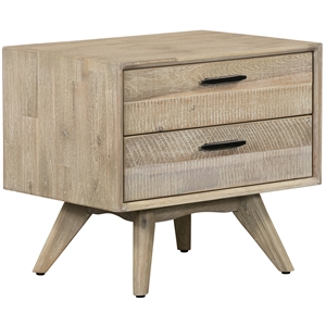 Armen Living Baly 2-Drawer Modern Wood Nightstand in Sandblast Gray
