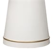 Armen Living Pinni Round Contemporary Stone Dining Table in White/Bronze
