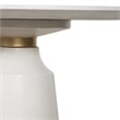 Armen Living Pinni Round Contemporary Stone Dining Table in White/Bronze