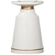 Armen Living Pinni Round Contemporary Stone Dining Table in White/Bronze