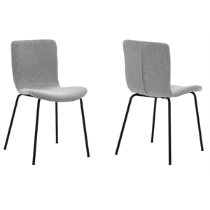 gillian modern light gray fabric and metal dining room chairs - set of 2