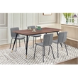 Armen Living Messina and Gillian 5-Piece Fabric Dining Set in Gray/Walnut
