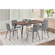 Armen Living Messina and Gillian 7-Piece Fabric Dining Set in Gray/Walnut