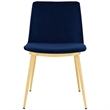 Armen Living Messina Velvet/Metal Dining Room Chairs in Blue/Gold (Set of 2)
