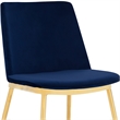 Armen Living Messina Velvet/Metal Dining Room Chairs in Blue/Gold (Set of 2)