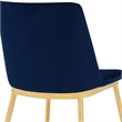 Armen Living Messina Velvet/Metal Dining Room Chairs in Blue/Gold (Set of 2)