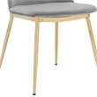 Armen Living Messina Velvet/Metal Dining Room Chairs in Gray/Gold (Set of 2)