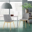 Armen Living Messina Velvet/Metal Dining Room Chairs in Gray/Gold (Set of 2)