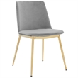 Armen Living Messina Velvet/Metal Dining Room Chairs in Gray/Gold (Set of 2)