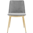 Armen Living Messina Velvet/Metal Dining Room Chairs in Gray/Gold (Set of 2)