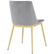 Armen Living Messina Velvet/Metal Dining Room Chairs in Gray/Gold (Set of 2)