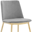 Armen Living Messina Velvet/Metal Dining Room Chairs in Gray/Gold (Set of 2)