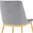 Armen Living Messina Velvet/Metal Dining Room Chairs in Gray/Gold (Set of 2)