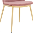 Armen Living Messina Modern Velvet & Metal Dining Chair in Pink/Gold (Set of 2)