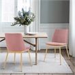 Armen Living Messina Modern Velvet & Metal Dining Chair in Pink/Gold (Set of 2)