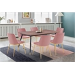 Armen Living Messina Modern Velvet & Metal Dining Chair in Pink/Gold (Set of 2)