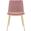 Armen Living Messina Modern Velvet & Metal Dining Chair in Pink/Gold (Set of 2)