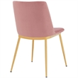 Armen Living Messina Modern Velvet & Metal Dining Chair in Pink/Gold (Set of 2)
