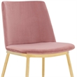 Armen Living Messina Modern Velvet & Metal Dining Chair in Pink/Gold (Set of 2)