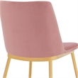 Armen Living Messina Modern Velvet & Metal Dining Chair in Pink/Gold (Set of 2)