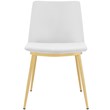 Armen Living Messina Velvet/Metal Dining Room Chairs in White/Gold (Set of 2)