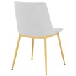 Armen Living Messina Velvet/Metal Dining Room Chairs in White/Gold (Set of 2)