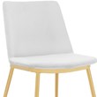 Armen Living Messina Velvet/Metal Dining Room Chairs in White/Gold (Set of 2)