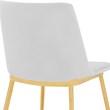 Armen Living Messina Velvet/Metal Dining Room Chairs in White/Gold (Set of 2)