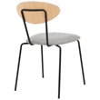 Armen Living Neo Modern Velvet/Metal Dining Room Chairs in Gray/Gold (Set of 2)