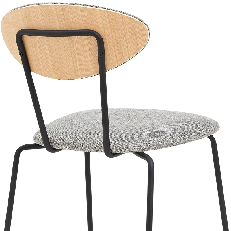 Armen Living Neo Modern Velvet/Metal Dining Room Chairs in Gray/Gold (Set of 2)