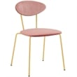 Armen Living Neo Modern Velvet & Metal Dining Chair in Pink/Gold (Set of 2)