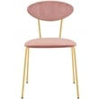 Armen Living Neo Modern Velvet & Metal Dining Chair in Pink/Gold (Set of 2)