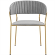 Armen Living Nara Velvet/Metal Dining Room Chairs in Gray/Gold (Set of 2)