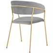Armen Living Nara Velvet/Metal Dining Room Chairs in Gray/Gold (Set of 2)