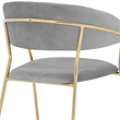 Armen Living Nara Velvet/Metal Dining Room Chairs in Gray/Gold (Set of 2)