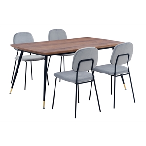 Armen Living Messina and Lucy 5 Piece Rectangular Dining Set