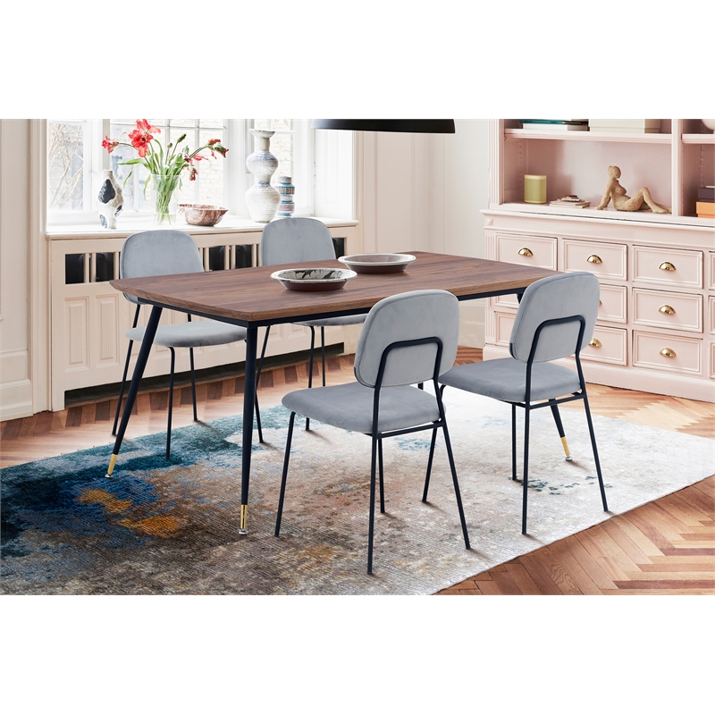 Armen Living Messina and Lucy 5 Piece Rectangular Dining Set